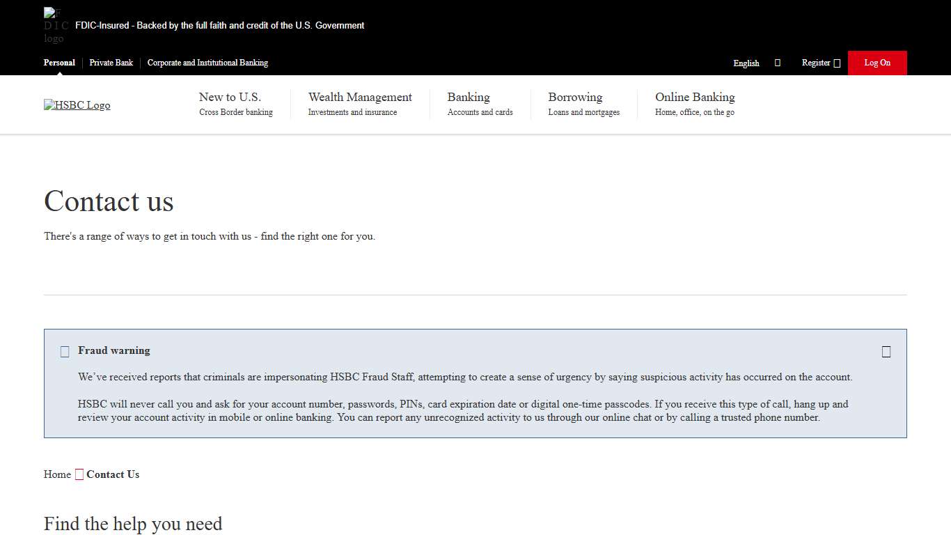 HSBC Contacts & Customer Service - HSBC Bank USA